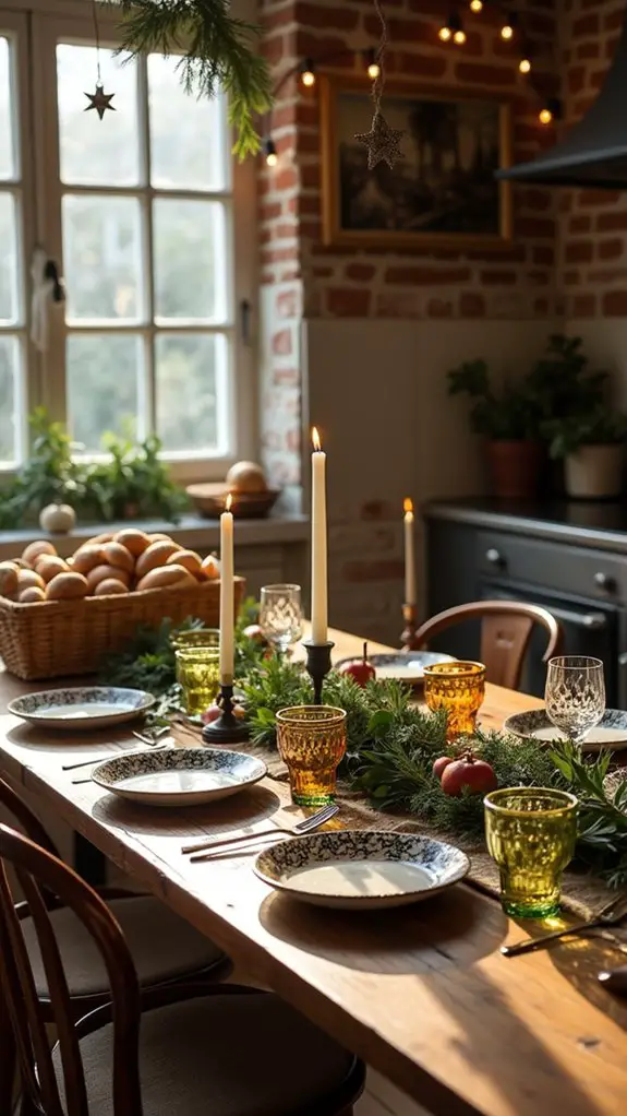 boho christmas table settings