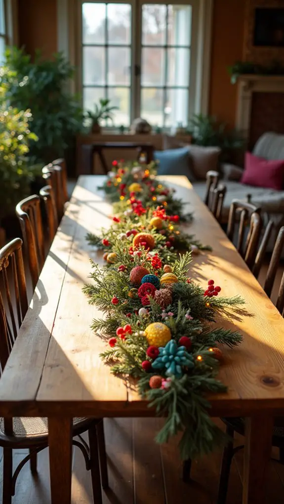 boho festive table garlands