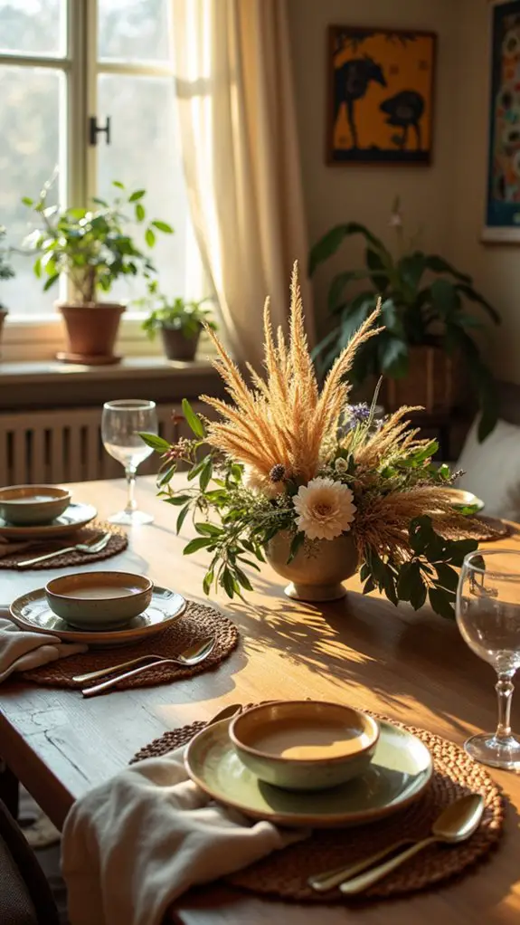 boho festive table setting