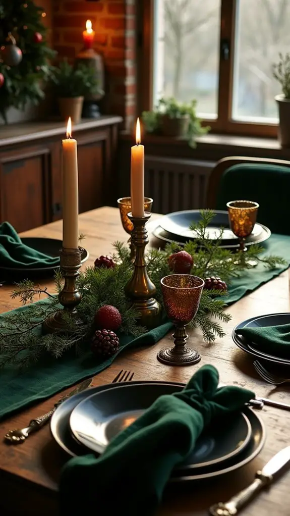 bold dramatic holiday table settings