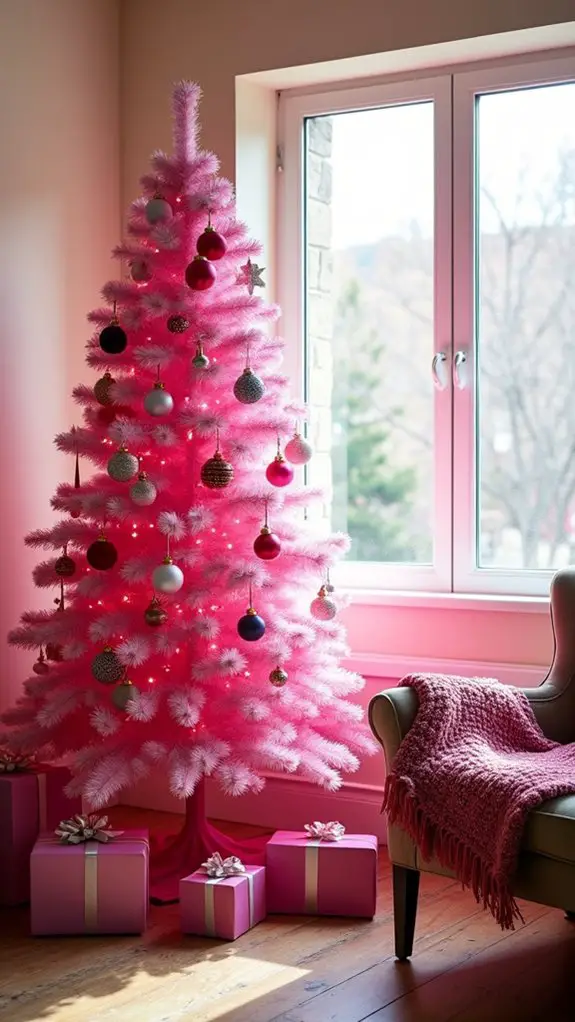 bold fuchsia holiday centerpiece