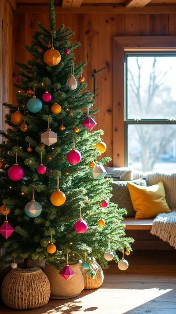 bold geometric christmas ornaments