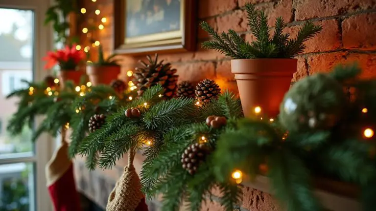 25 Botanical Christmas Mantle Decor Ideas That Bring the Outdoors In botanical christmas mantle decorations