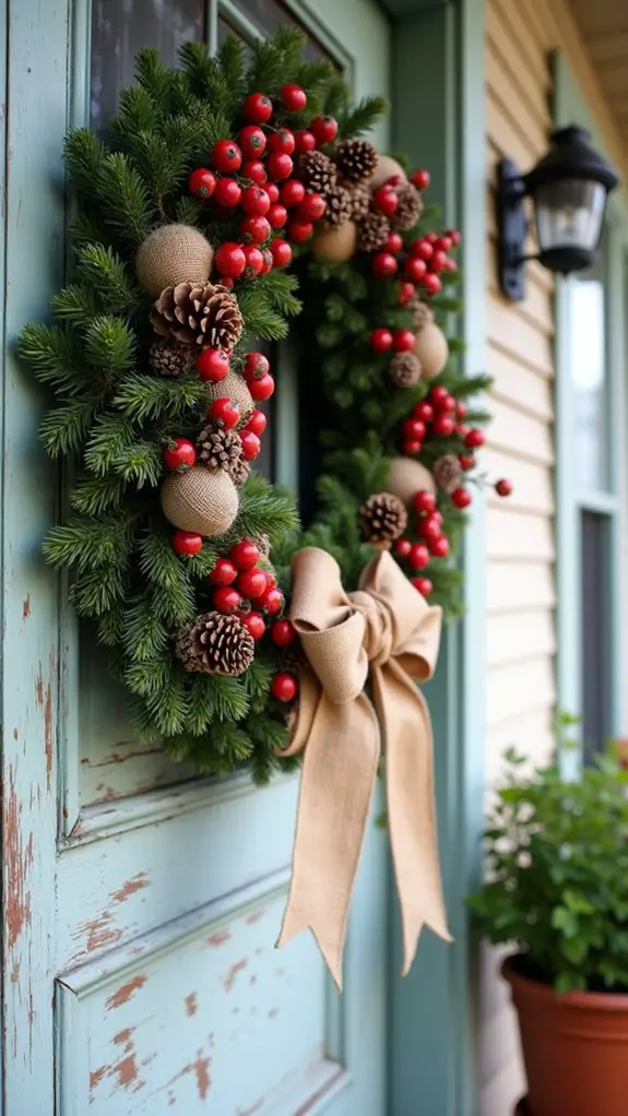 burlap and berry wreath