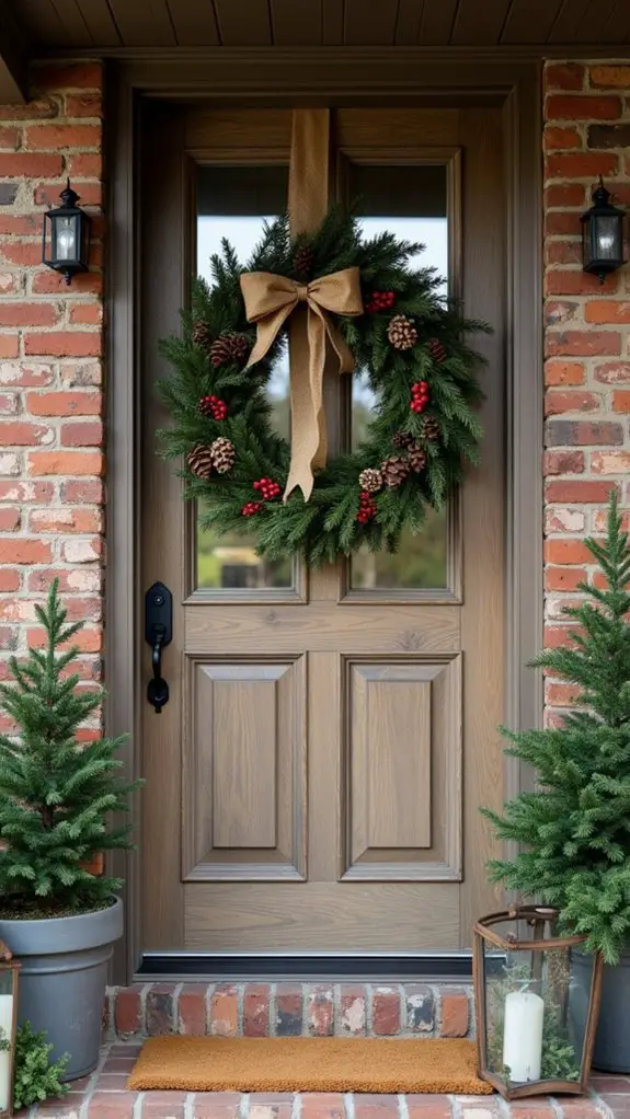 burlap and greenery wreath