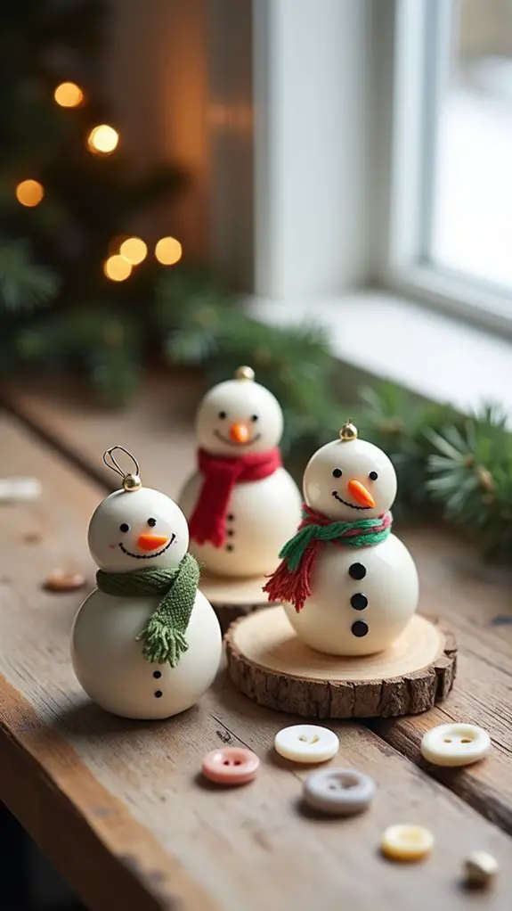 button snowman ornament crafting
