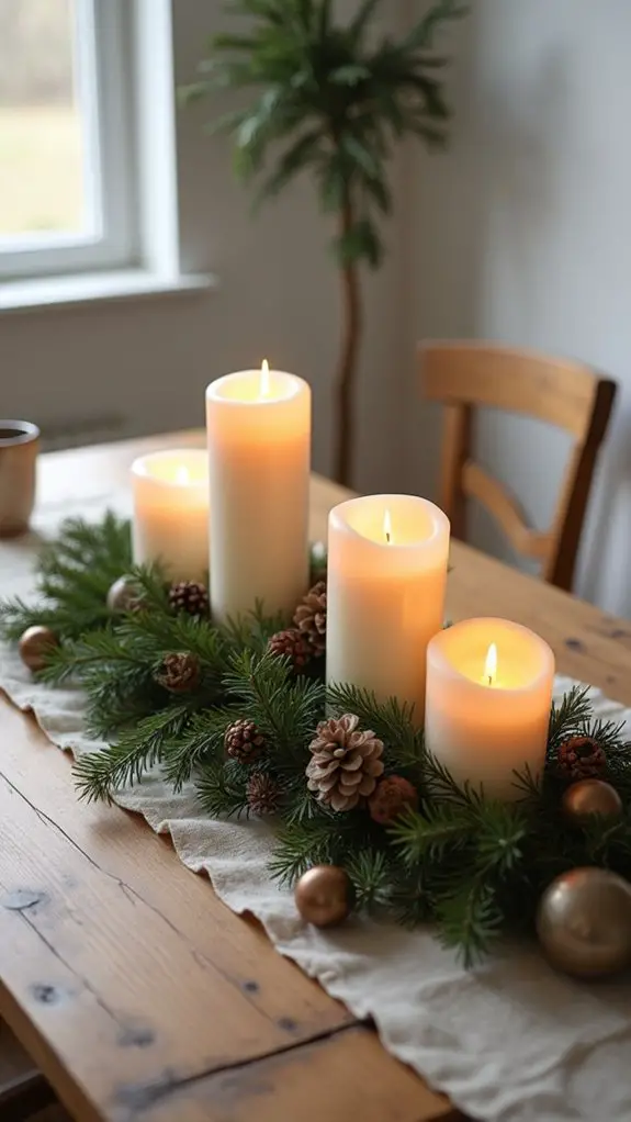 candle centerpiece for holidays