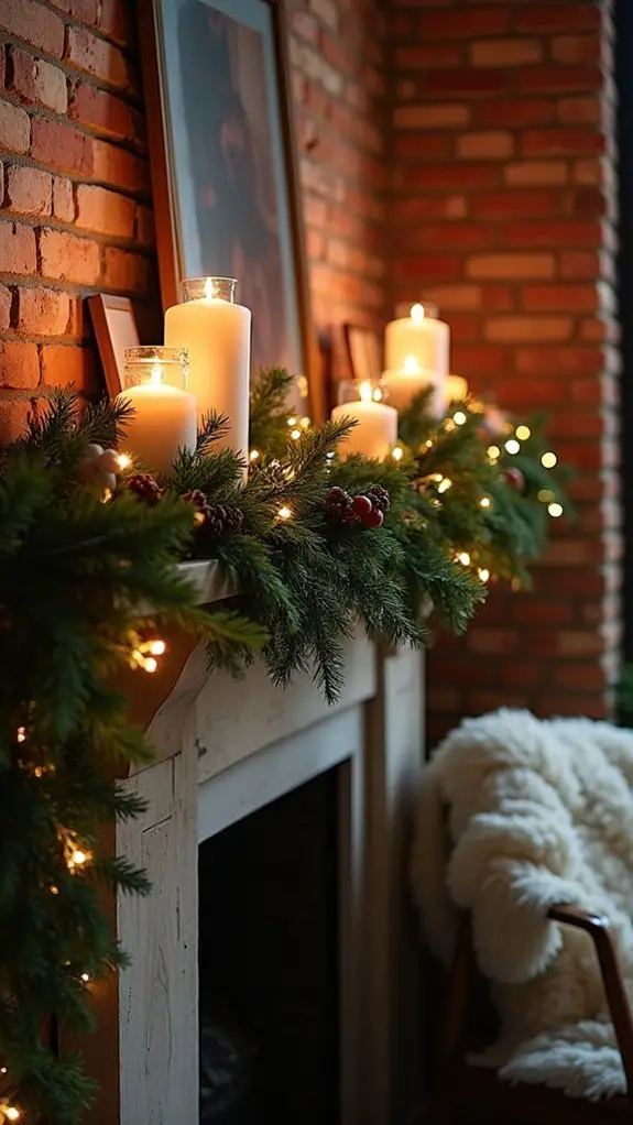 candlelit garland holiday decor