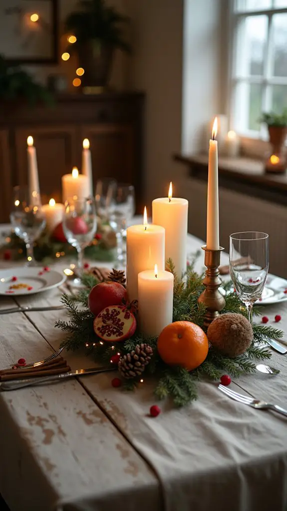 candlelit intimate holiday dinner