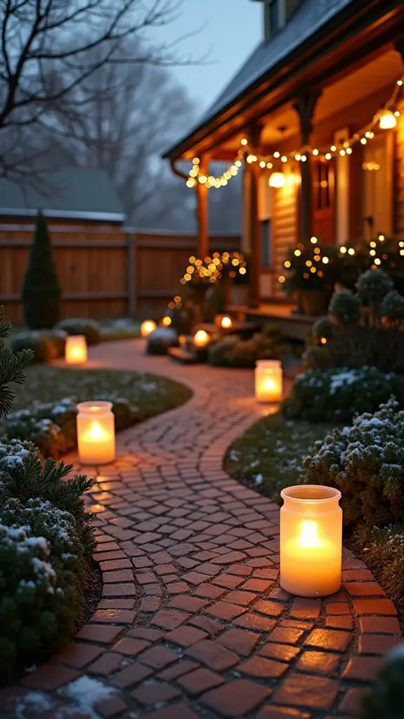 candlelit pathway decoration idea