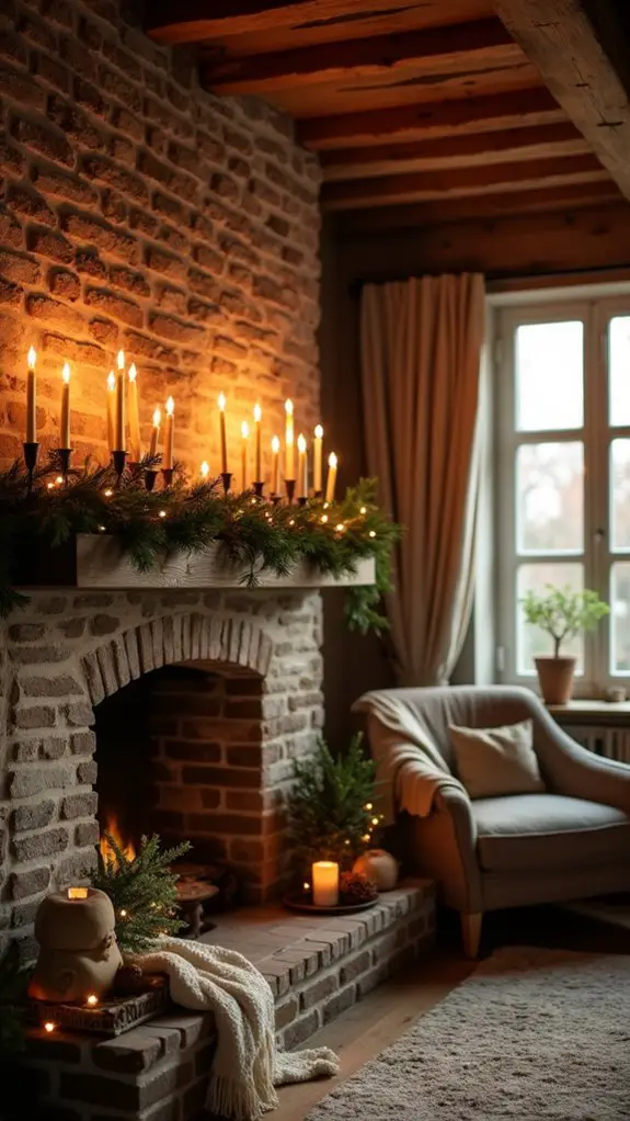 candlelit wooden beam ambiance