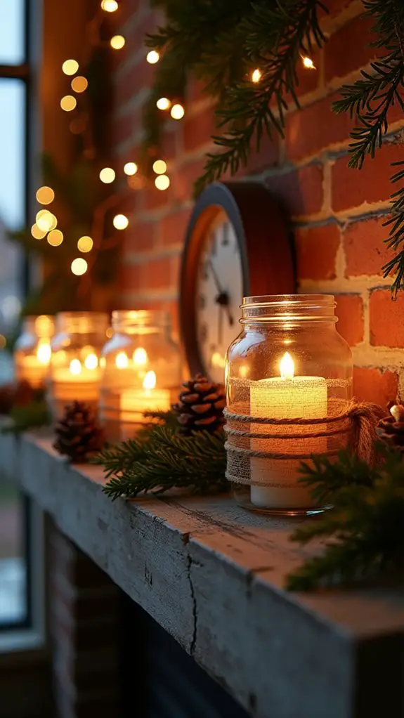 candles in mason jars