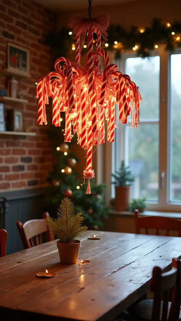candy cane chandelier creation