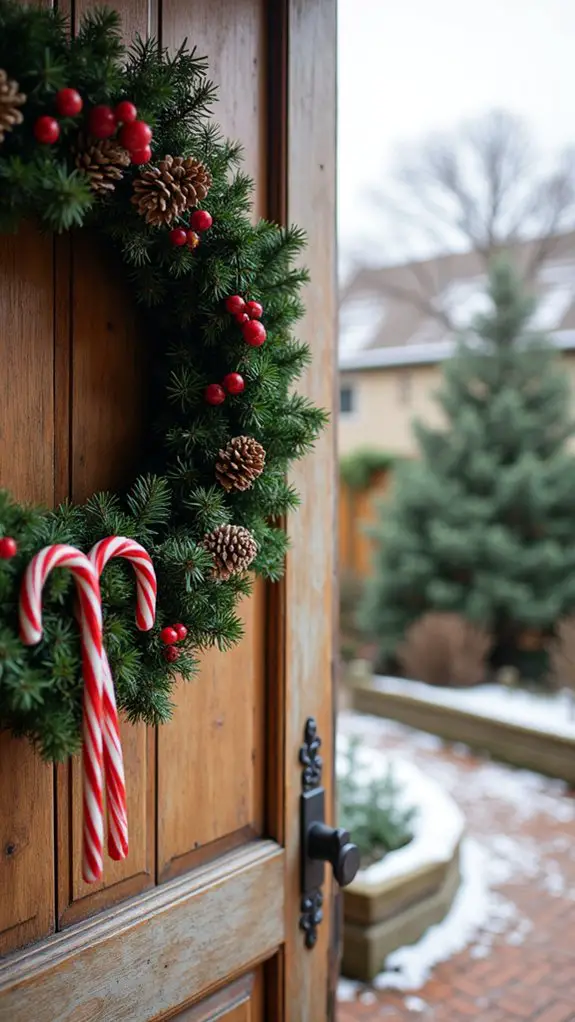 candy cane holiday wreath
