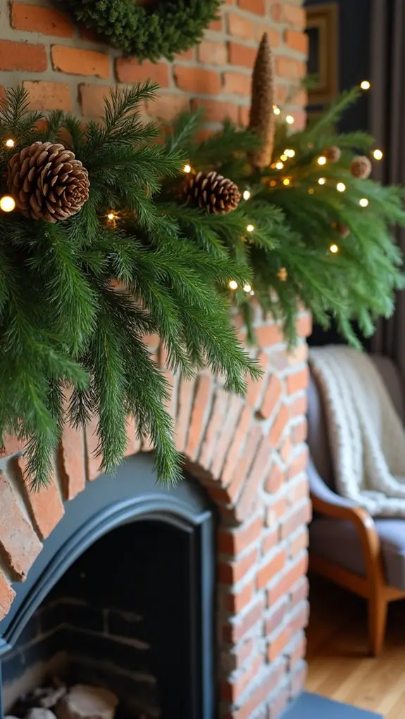 cedar boughs and pinecones