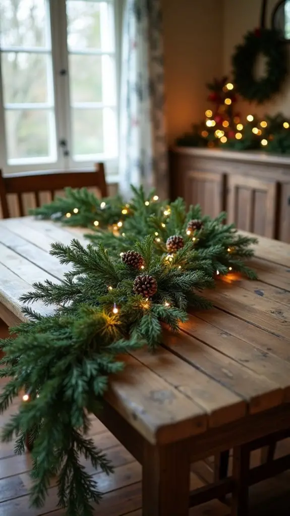 cedar garland table decor