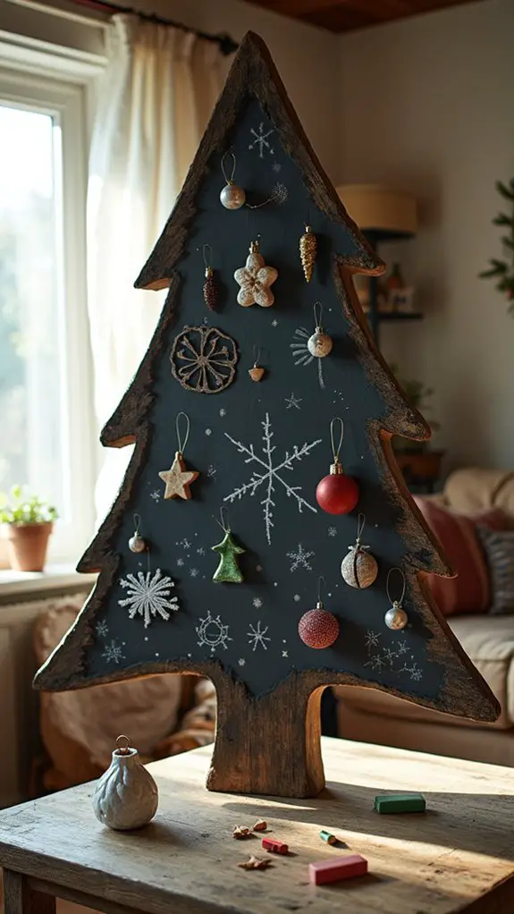 chalkboard tree holiday decor