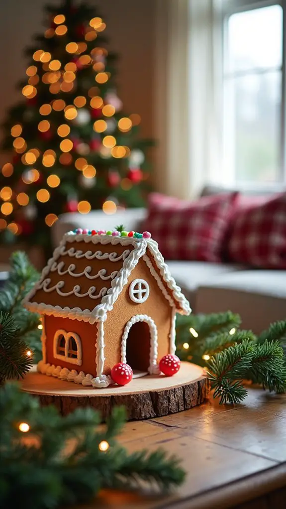charming festive gingerbread display