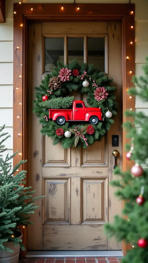 charming festive red truck