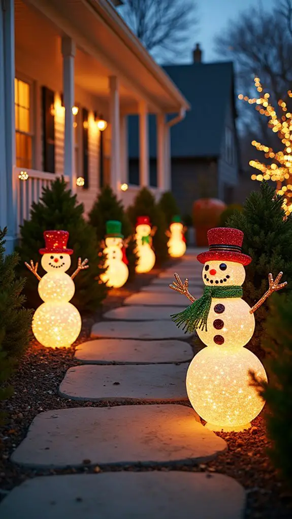 charming outdoor snowman decorations