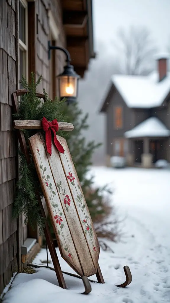 charming painted wooden sleds