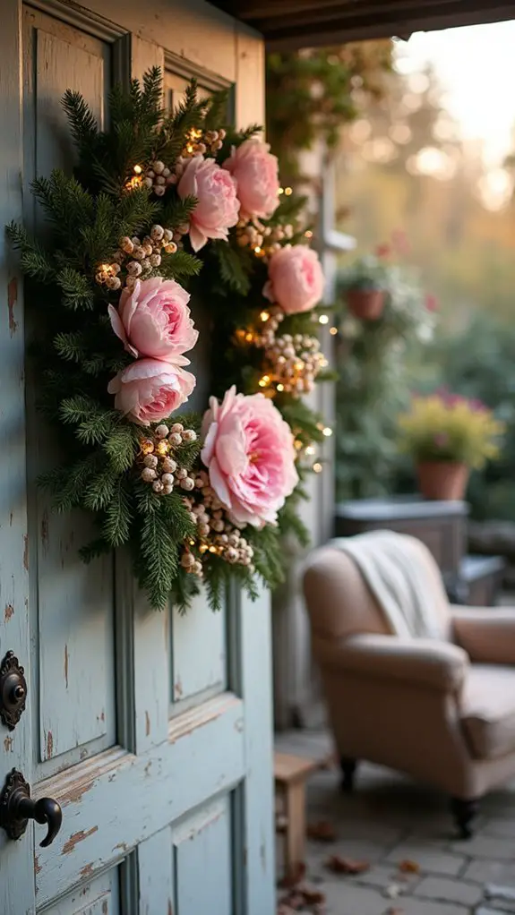 charming rustic pink wreath