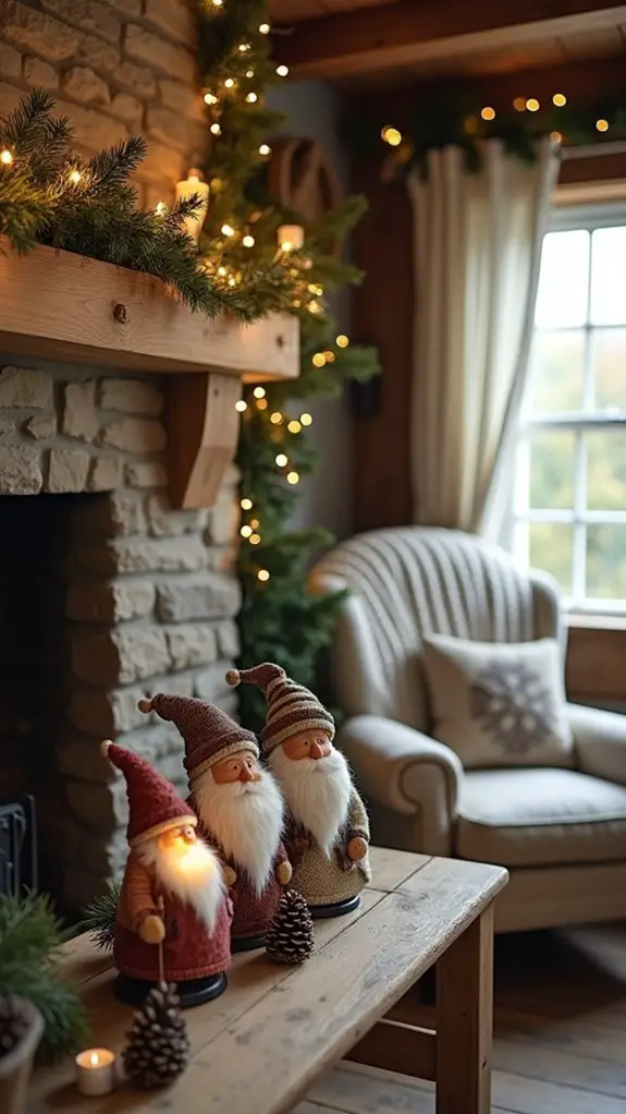 charming rustic santa figurines