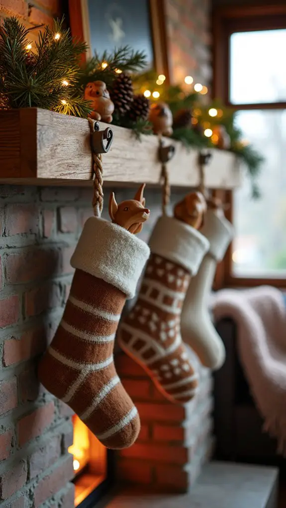 charming rustic stocking holders
