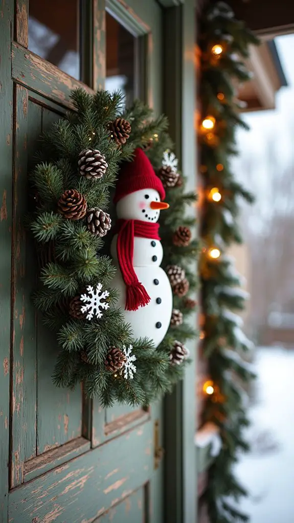 charming vintage snowman wreath
