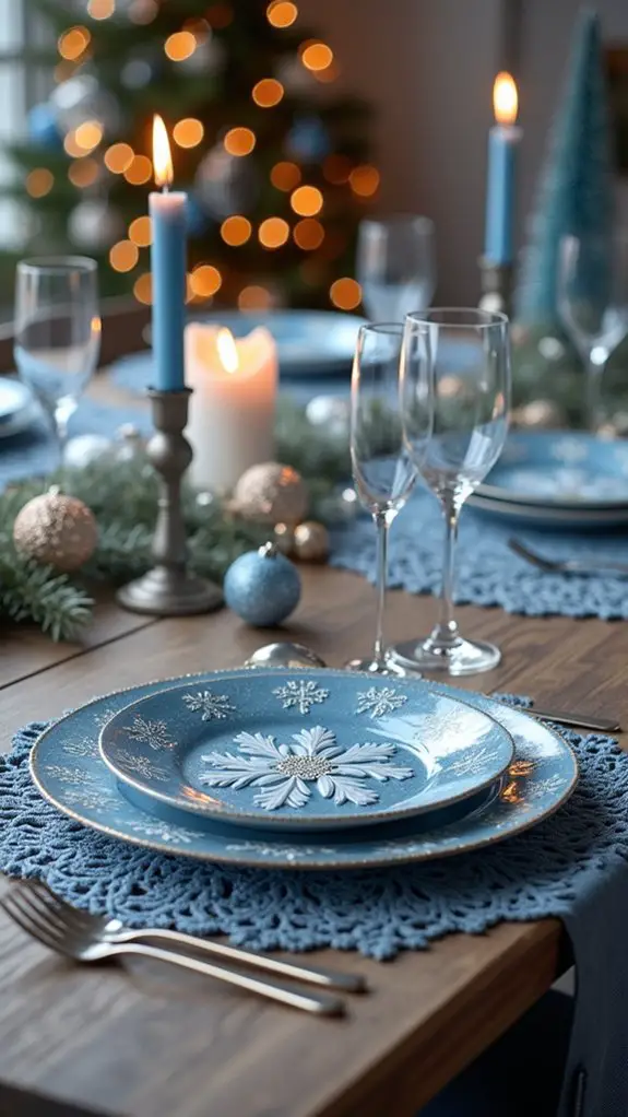 charming winter themed table decor