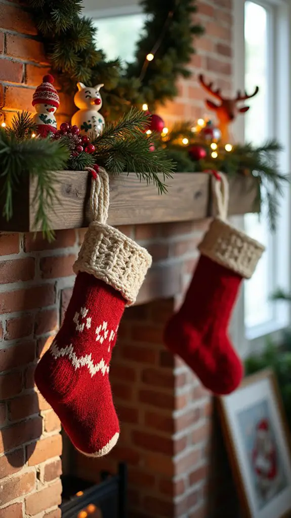 cheerful festive mantel decorations