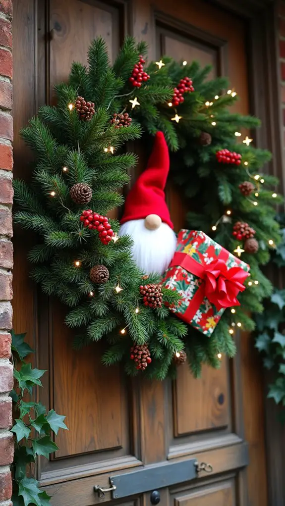 cheerful gnome with gifts