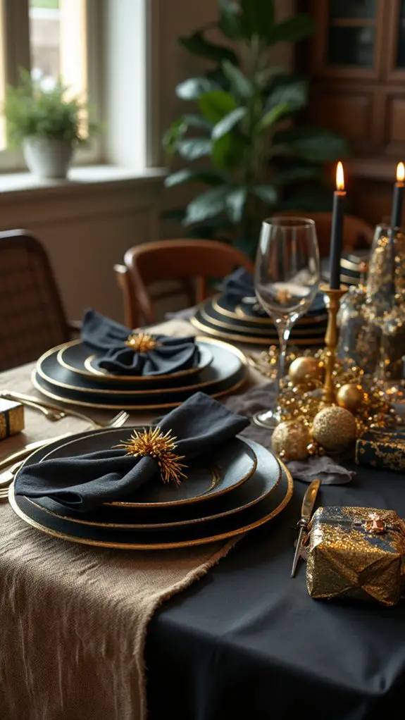 chic black and gold decor
