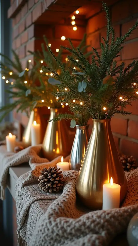 chic metallic vases decor