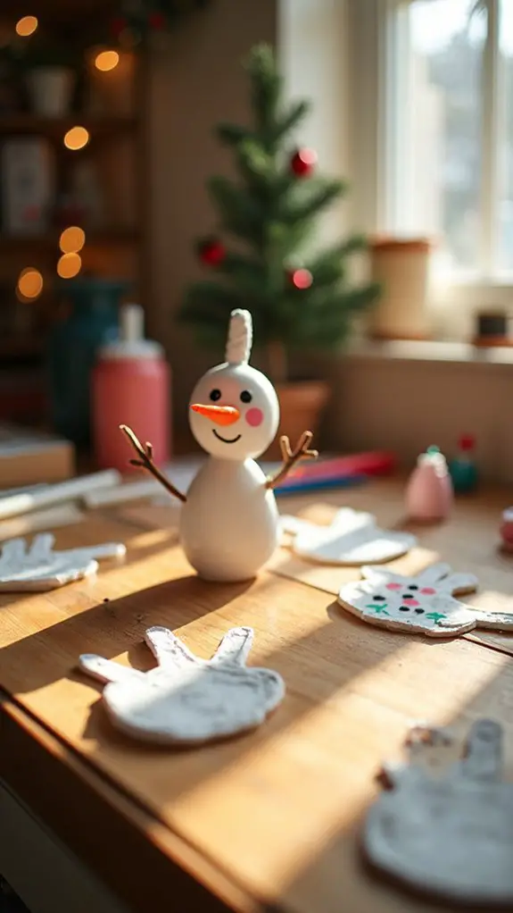 christmas handprint snowman ornament