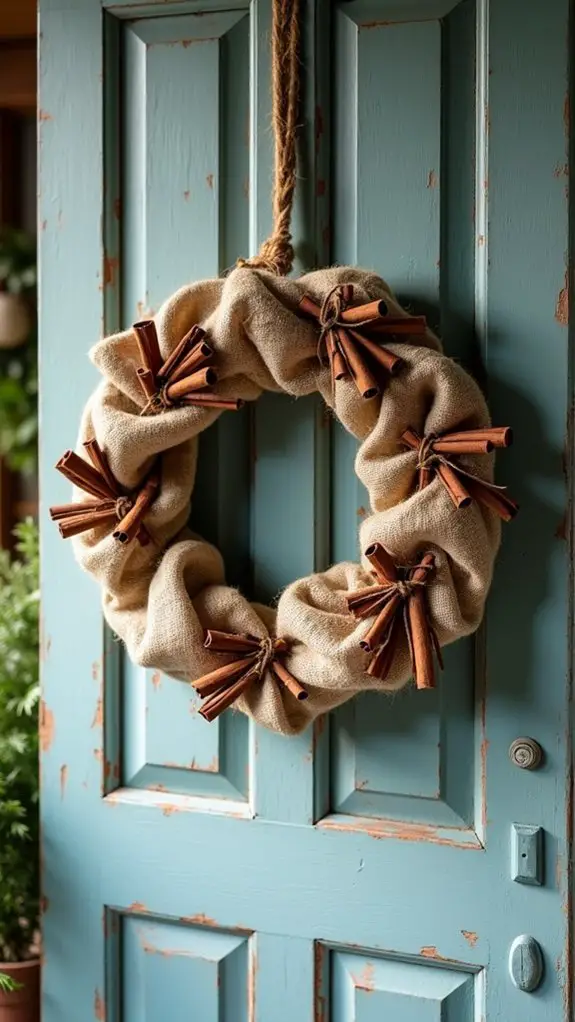cinnamon scented burlap wreath