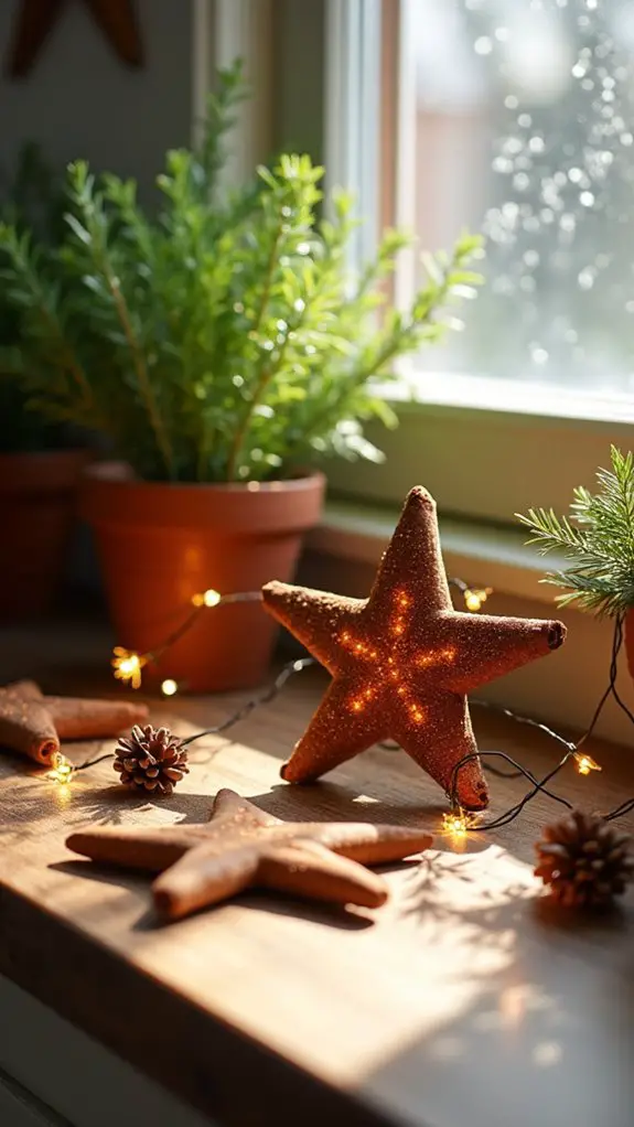 cinnamon stick star ornaments