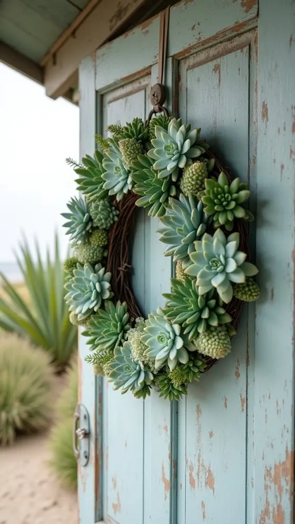 coastal cacti holiday wreath