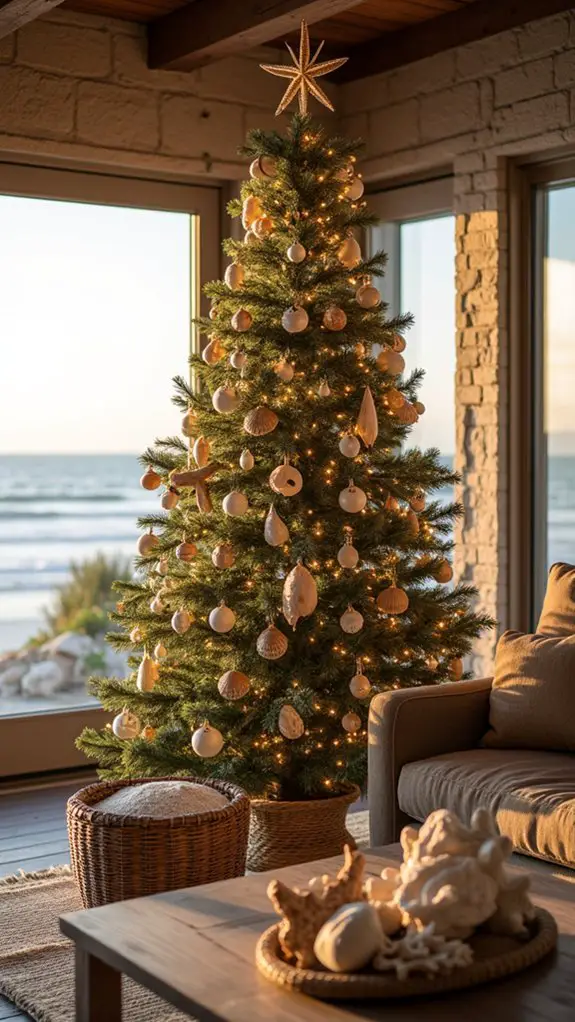 coastal christmas seashell decor