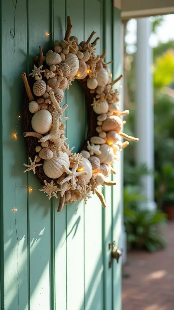 coastal christmas seashell wreath