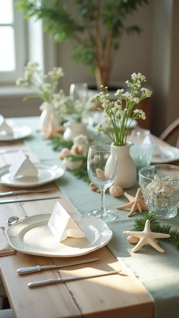 coastal christmas table accents