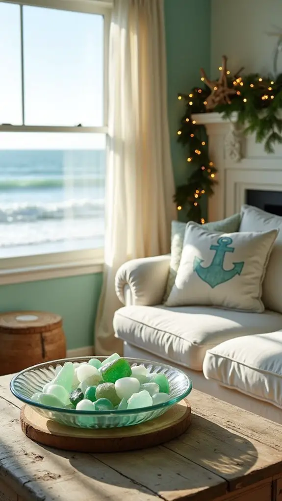 coastal christmas with sea glass