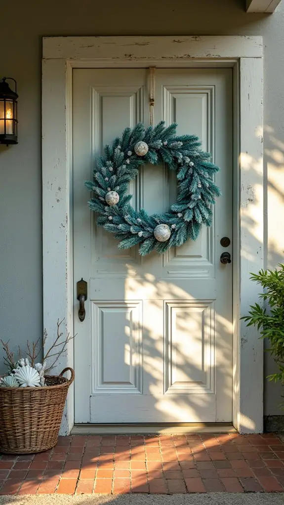coastal christmas wreath combination