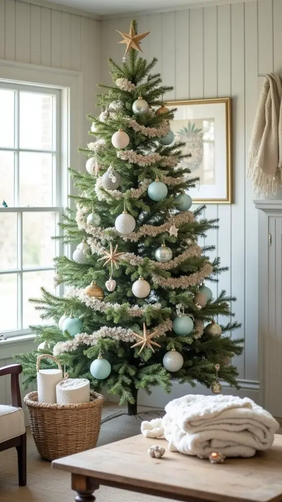 coastal inspired christmas tree colors