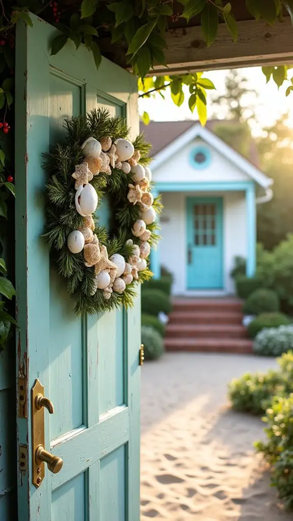 coastal seashell christmas wreath