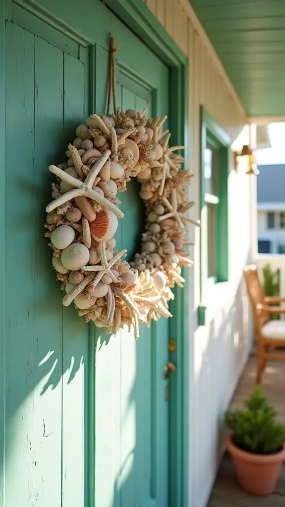 coastal seashell holiday wreath