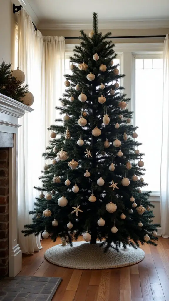 coastal themed black christmas tree