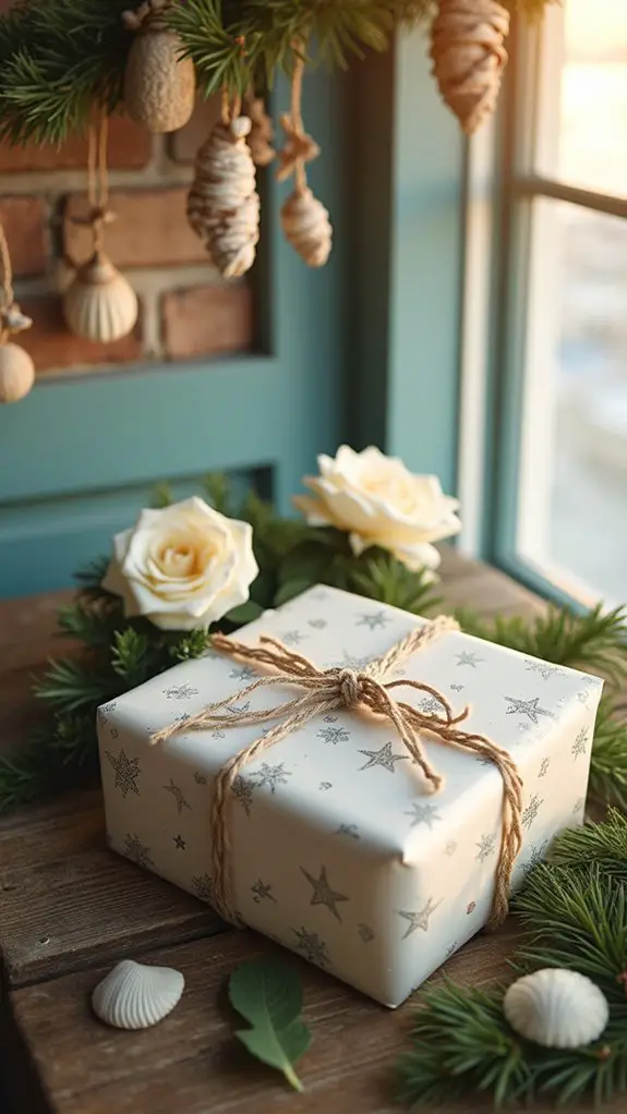 coastal themed gift wrapping