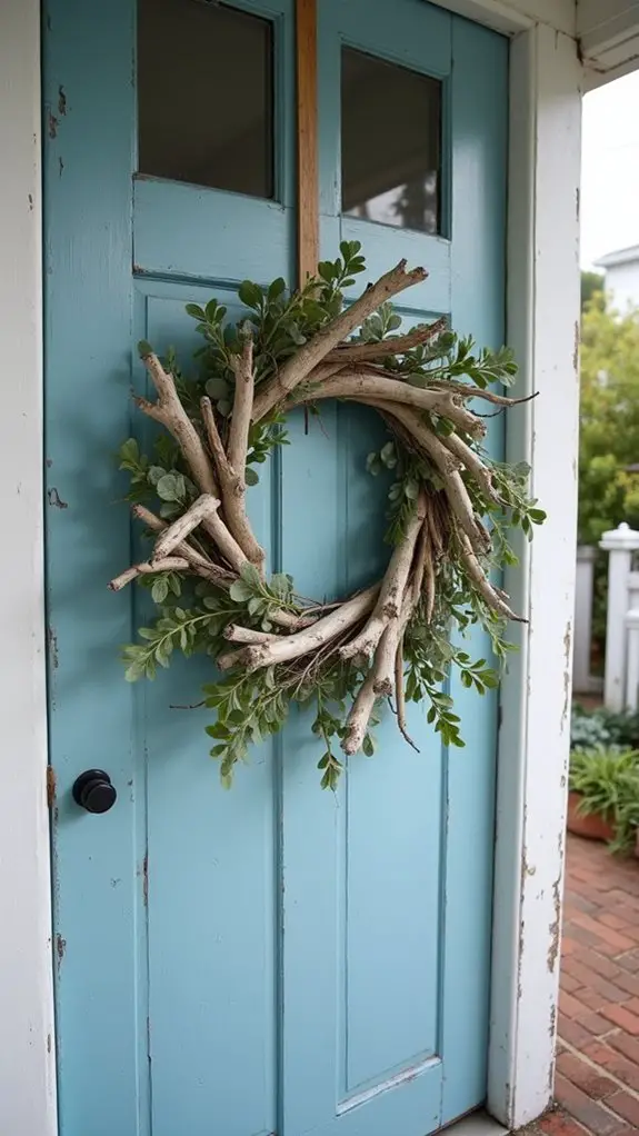 coastal wreath with driftwood