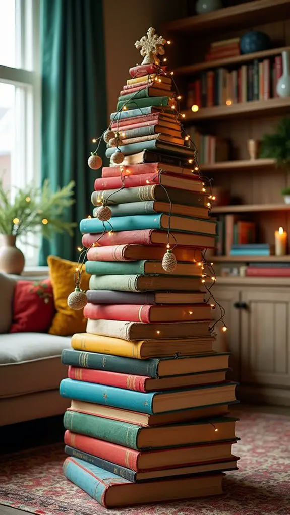 colorful book holiday display